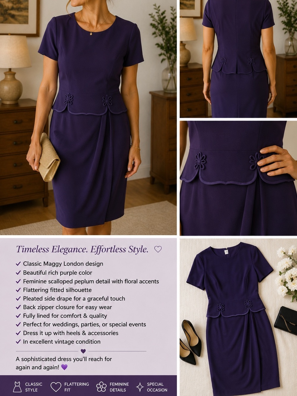 Maggy London Purple‎ Dress
